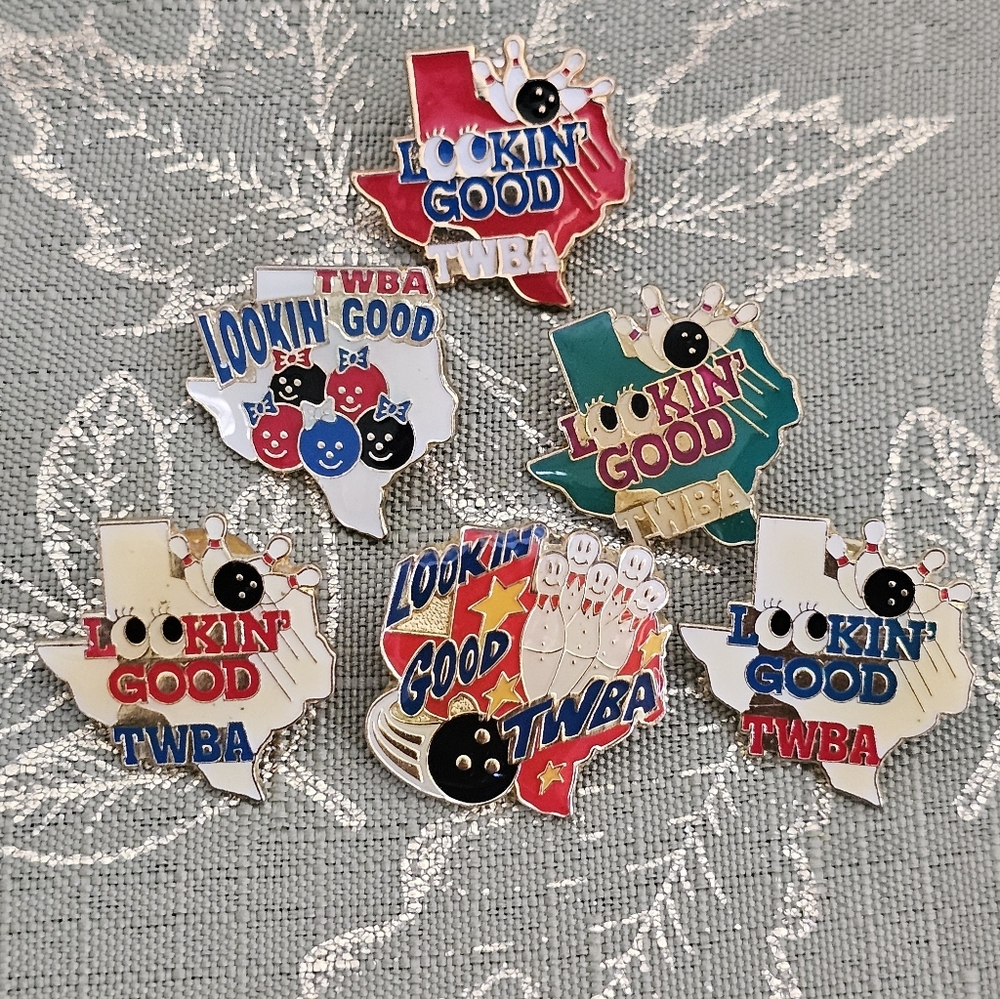 Texas Women's Bowling Association (TWBA) "Lookin' Good" hat pins